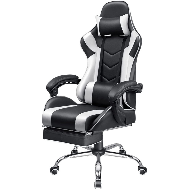 Inbox Zero Adjustable Reclining Ergonomic Faux Leather Swiveling PC